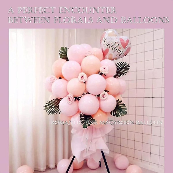 100 st 10 tum Macaron pastellballong för födelsedagsfest Bröllopsdekoration (rosa)