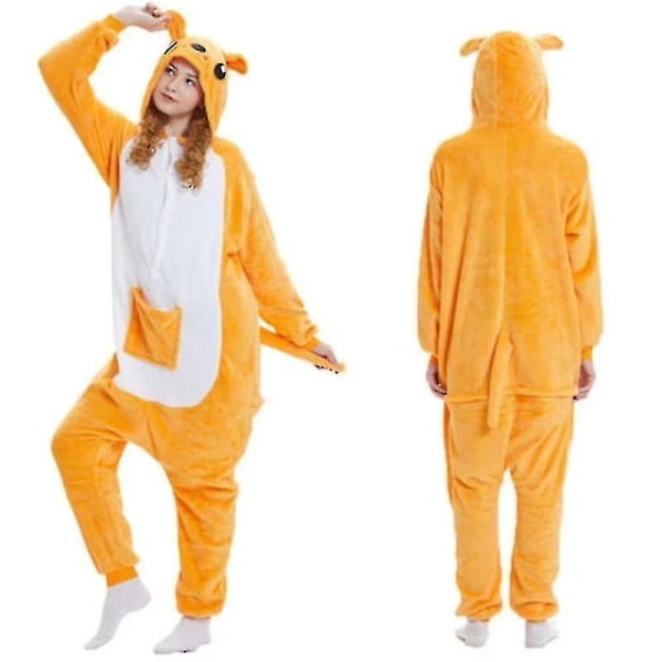 Unisex Vuxen Kigurumi djurkaraktärskostym Onesie Pyjamas Onepiece Kangaroo