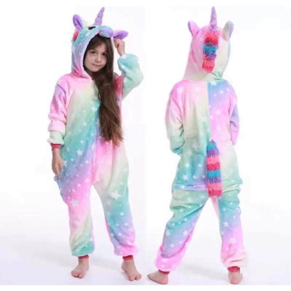 Fleece barn tiger onesie pyjamas jul halloween djur cosplay pyjamas kostym Pink Star Pegasus 100 yards