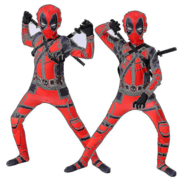 Kids Deadpool Superhero Party Kostym Fancy Dress Boys Halloween Party Dress Up-a