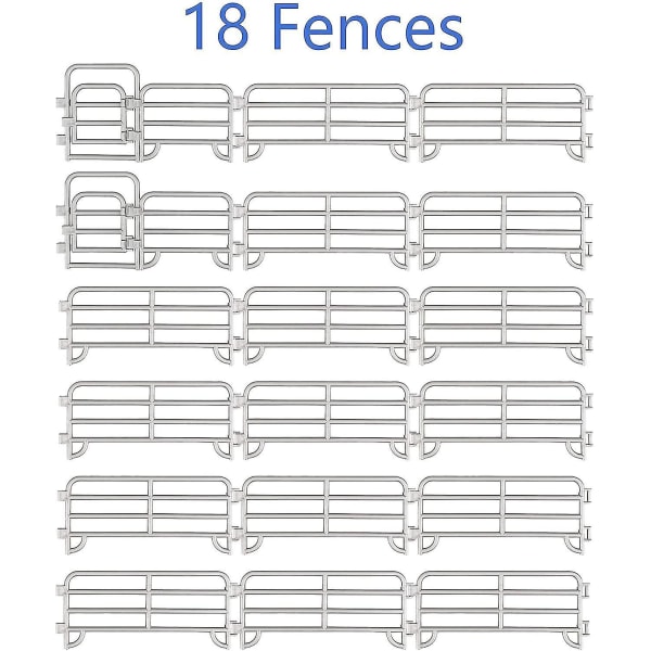 18 st Corral Stängsel Panel Tillbehör Lekset innehåller 2 grindar staket, plast staket leksaker
