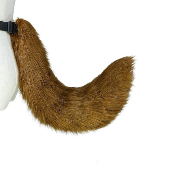 Flexible Faux Fur Cat Costume Tail Cosplay Halloween Christmas Party Costumes Black Brown