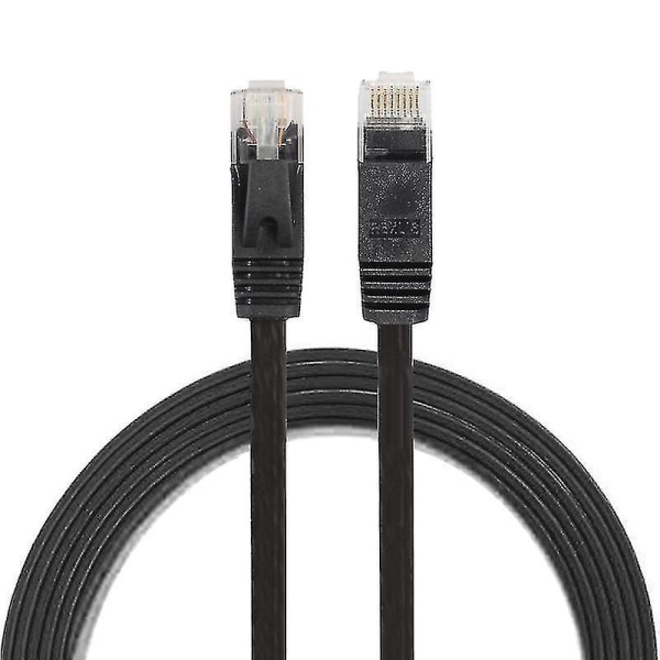1,8 m CAT6 ultratunn platt Ethernet-nätverks LAN-kabel, patchledning RJ45 (svart)