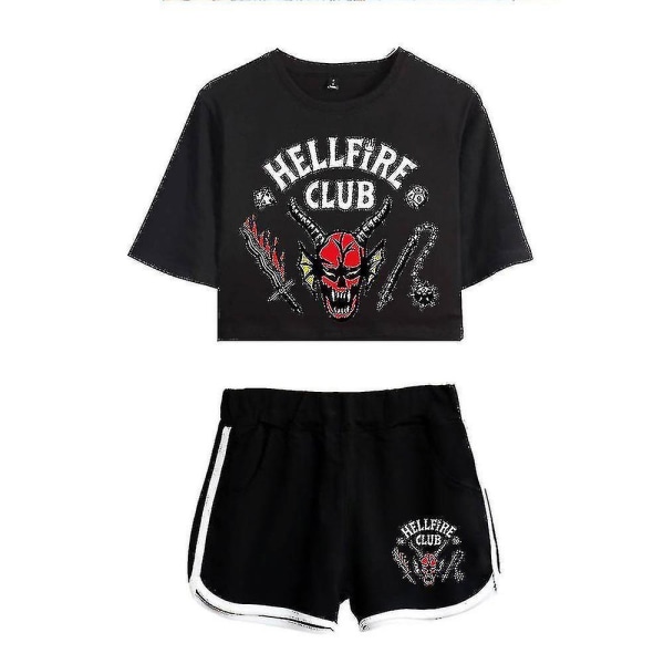 Stranger Things Season4 Hellfire Club Crop Shorts Color 2