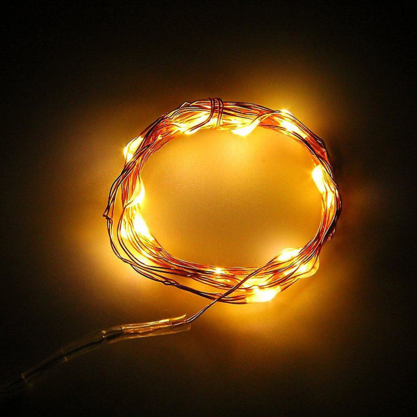 2m 20 LED-knapp Batteridriven Led Koppartråd String Fairy Lights Party