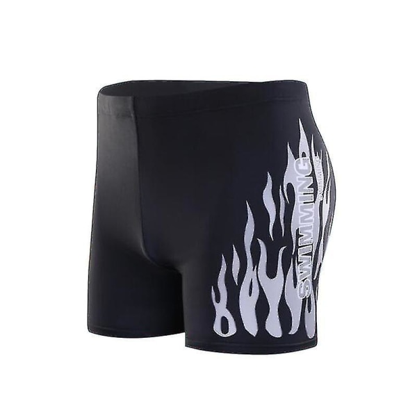 Badbyxor för män Underkläder Boxer Byxor Black - Grey Flame