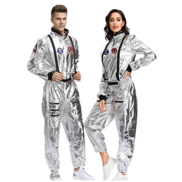 Astronaut kostym rymddräkt rompers för vuxna kvinnor män Halloween Carnival Party Cosplay Women XL Men M