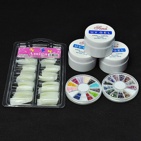 12 färger Uv Gel&8 Zebra Brush Nail Art Tool Kit Set för nybörjare