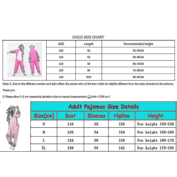 Stitch Kostym Pyjamas Onesie Anime Kid Vuxen Jumpsuit Nattkläder Animal Hoodie-y Pink