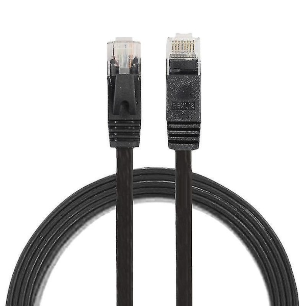 1 m CAT6 ultratunn platt Ethernet-nätverks LAN-kabel, patchledning RJ45 (svart)