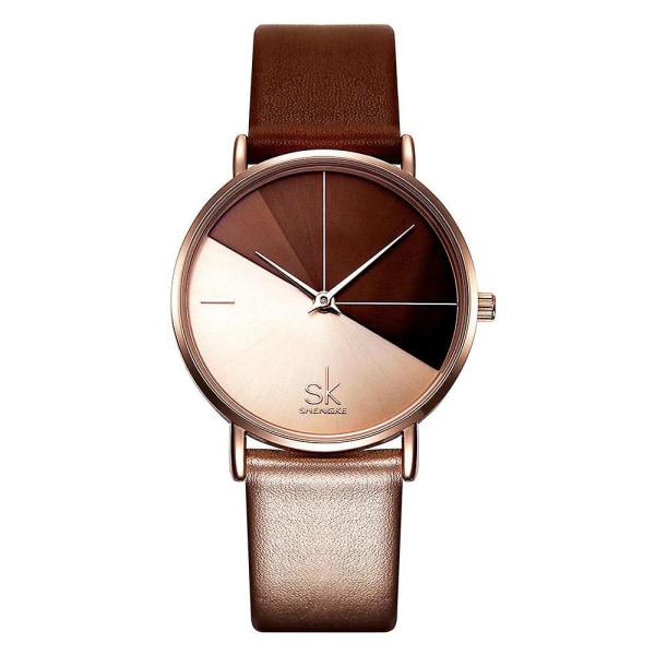 SKENGKE SK K0095 Läderband Irregular Clock Urtavla kvinnor Fashion Quartz Watch