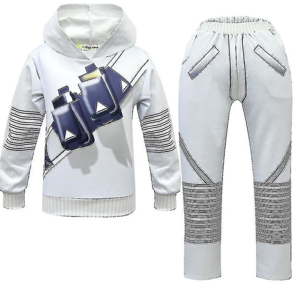 Barn Marshmallow Cosplay kostym Halloween festklänning Set Sweatshirt Byxor Huvudbonader CNMR 12-13 Years 5-6 Years