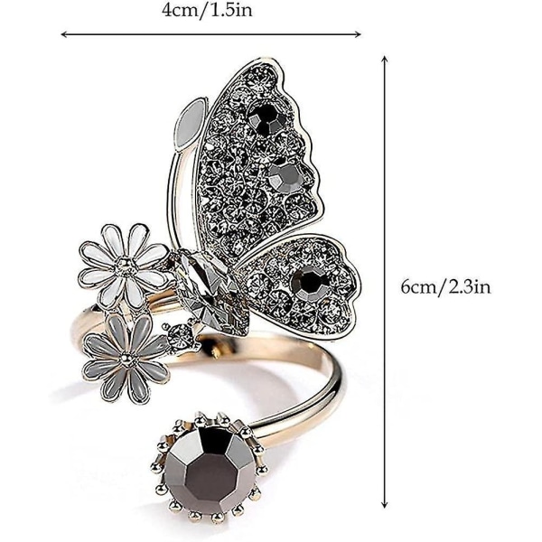 Retro fjärilsformad öppen ring för kvinnor i gotisk stil, gåva för kvinnor, flickor