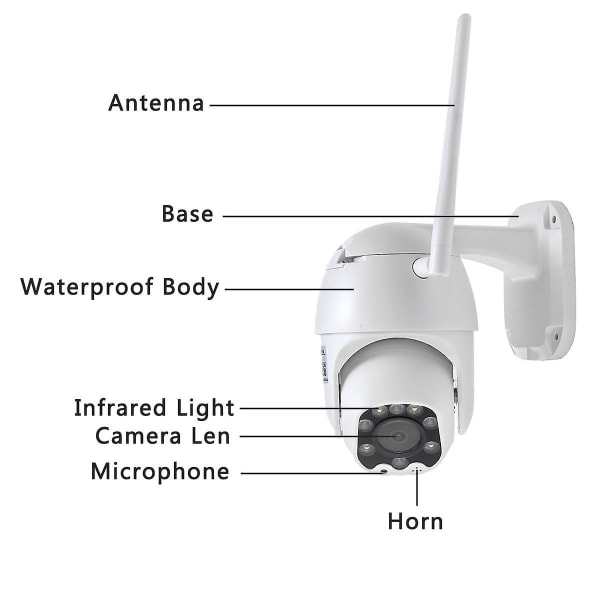 WiFi 1080P HD CCTV IP-kamera Vattentät utomhus PTZ-säkerhet trådlös IR-kamera
