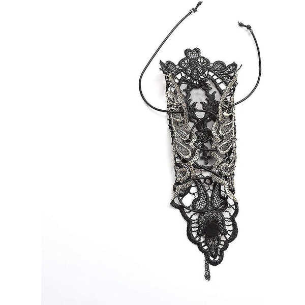 Vintage gotisk stil retro spets choker armband med pärlkedja hänge Vampire Lolita