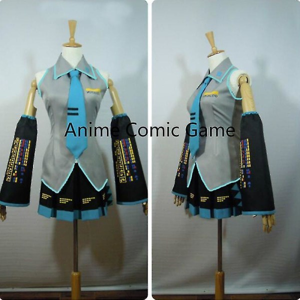 Vocaloid Miku Cosplay Peruk Kostym Japan Midiklänning Nybörjare Framtid Miku Cosplay Kvinna Halloween Kvinna Green Wig