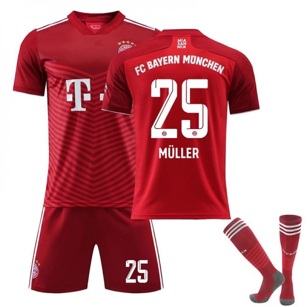 2021-2022 Fc Bayern München Fotbollströja T-shirts Set för barn 24    130-140CM