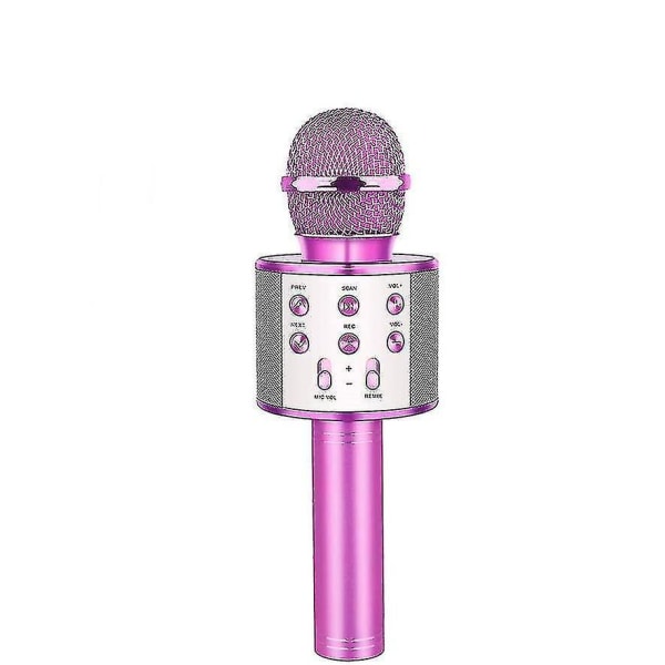 Trådlös karaokemikrofon Bluetooth handhållen bärbar högtalare Home (Rosa)