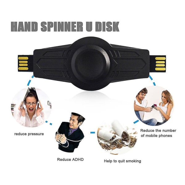 Hand Spinner U Disk 8g/16g Minneslagring och Spinnerleksak med USB minne