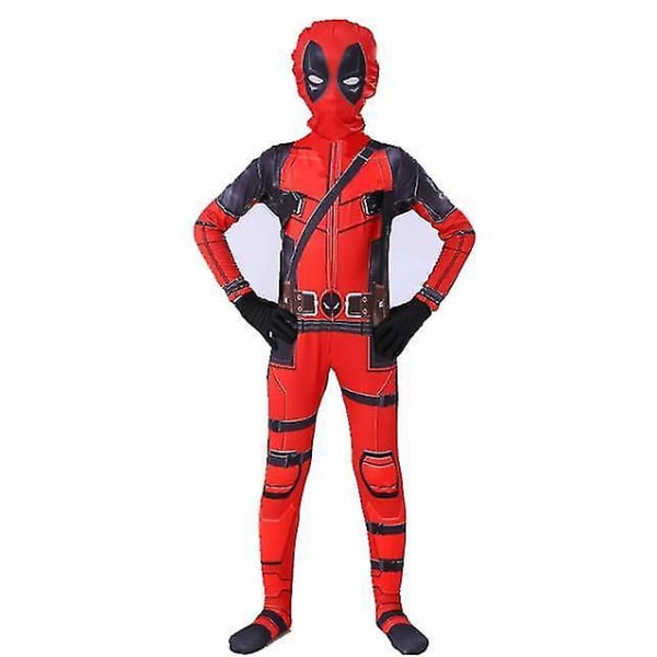 Barn Pojkar Deadpool Fancy Dress Party Jumpsuit Cosplay Kostym Halloween
