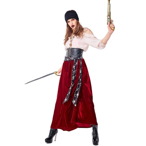 XL Kvinnor Piratkostym Vuxen Cosplay Fancy Dress Carnival