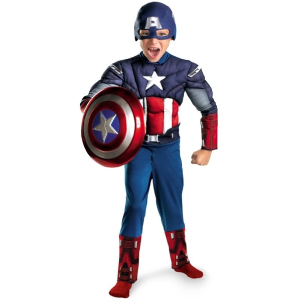 Superstar Captain America Boys Cosplay kostym S M