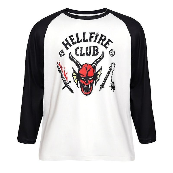 Vuxna Barn Stranger Things Säsong 4 Hellfire Club 3/4-ärm T-shirt Skjorta Toppar Kostym Shirt Aldult 3XL T-shirt Aldult 4XL