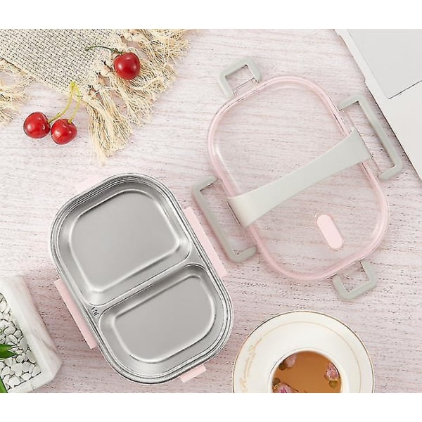 304 rostfritt stål termos Lunchbox för barn Bento Box Läcksäker behållare (rosa)