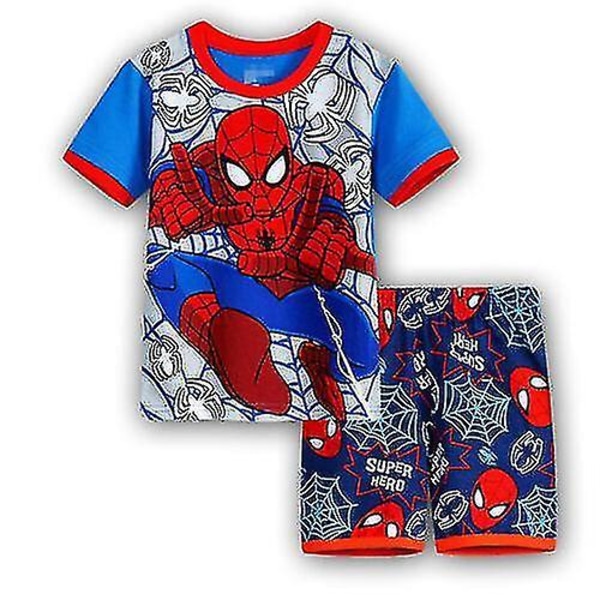 2st Pojkar Flickor Barn Batman Pyjamas Kortärmad T-shirt Shorts Pjs Ålder 2-7 år SPIDERMAN1