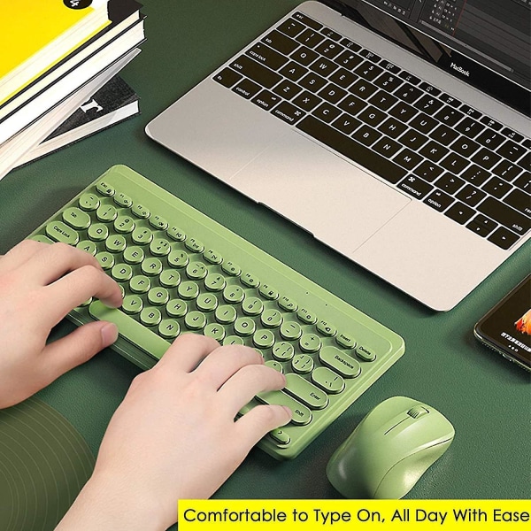 Mode trådlöst tangentbord och muskombination, USB usb söt rund nyckel Smart energibesparande ultratunn