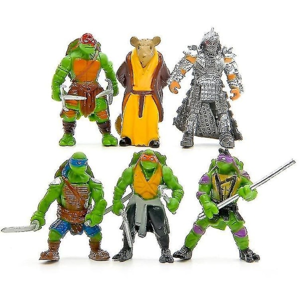 6st/påse Mini Turtles Actions Figur Tecknad Tartaruga Ninja leksaker för barn Anime Figur Docka Bir