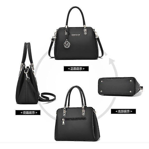 Mode ny handväska för kvinnor Mammas väska Dam axelväska i läder med stor kapacitet (beige)