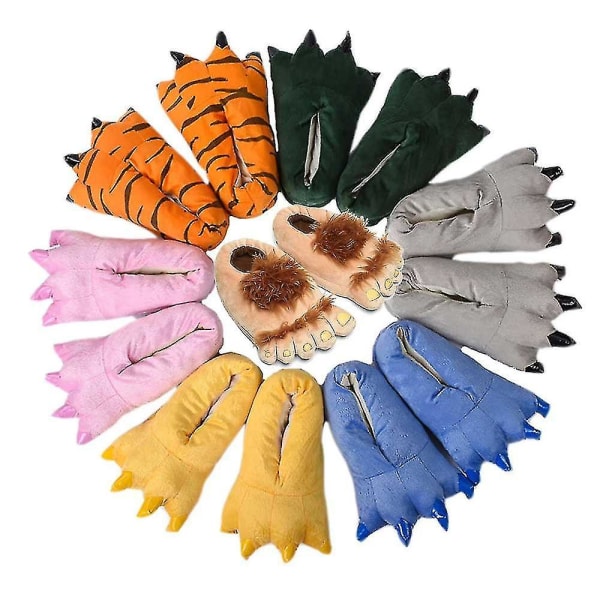 Paw Tofflor Fuzzy Stuffed Animal Claw Skor Roliga kostymer för tonåringar Vuxna 27-44 Tiger