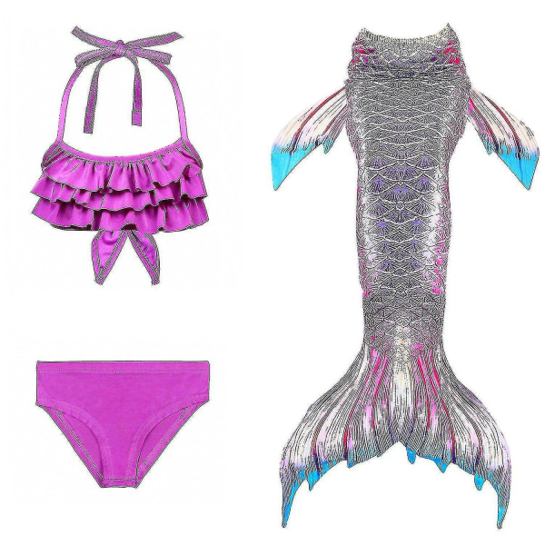 Barn Flickor Mermaid Tail Bikini Set Badkläder Baddräkt Simdräkt Color 9