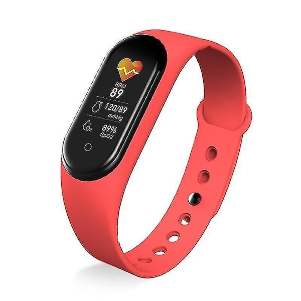 M5 Smart Fitness Tracker Sportarmband (röd)