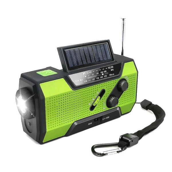 Nödväder Radio Am/fm/noaa Handvev Solar Radio Med Sos Alarm Batteridriven