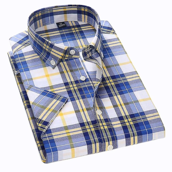 Fashionabla sommarskjortor för män Casual kortärmade skjortor med nedfällbar krage