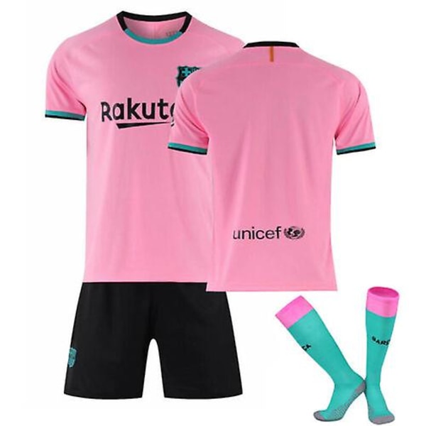 New21/22 Kids Fotbollssatser Blå Strips Skjorta Fotbollströja kostym No sign No sign pink XL