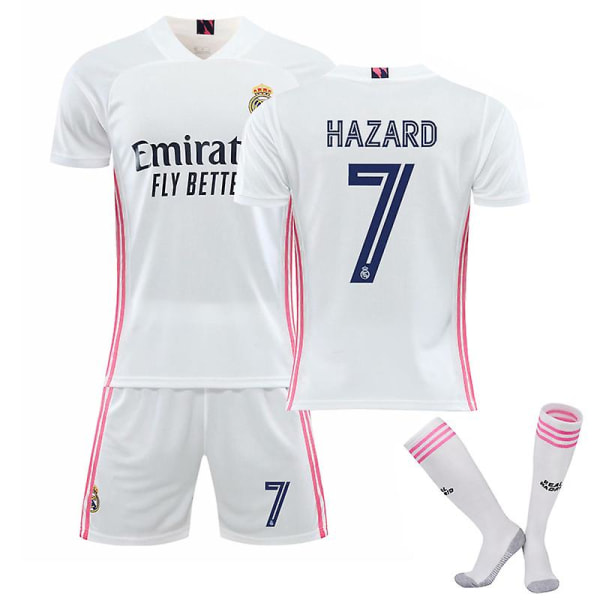 21/22 Barn Vuxna Fotbollströja Full Kit Pojkar Träningsdräkt 20 21 Pink Mbappe 7 20 21 Hazard 7 L