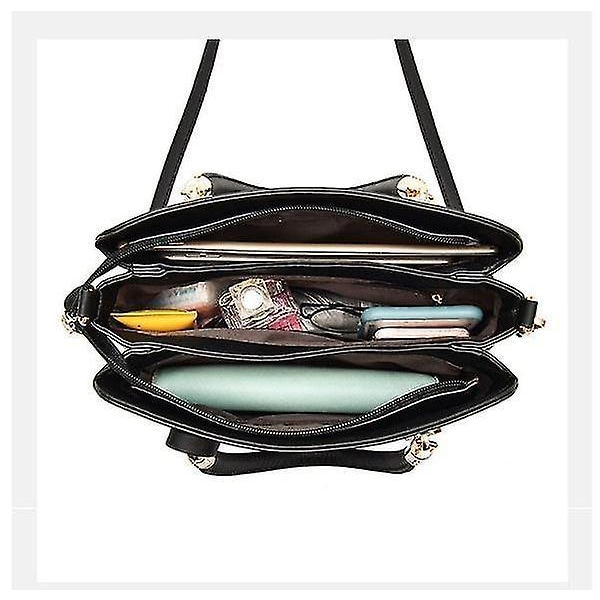 Mode ny handväska för kvinnor Mammas väska Dam axelväska i läder med stor  kapacitet (svart) 8f82 | Fyndiq
