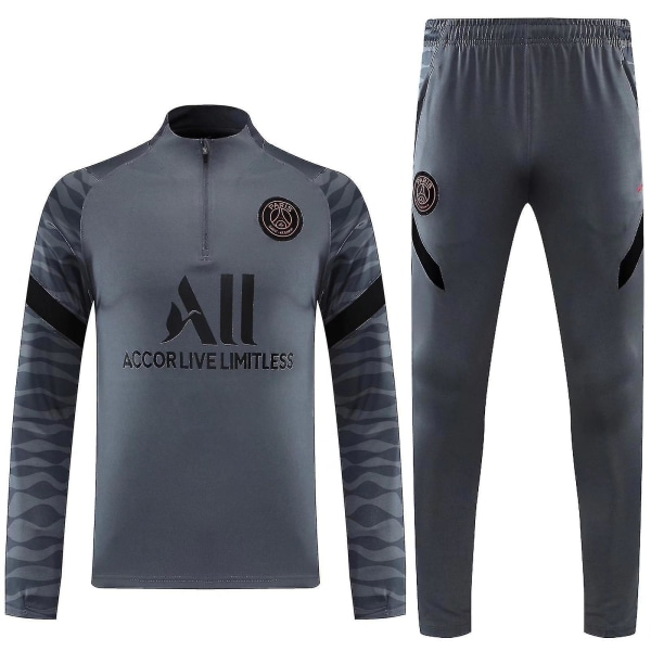 2021 fotboll Paris tröja jacka sportdräkt Caddy vuxen kostym gray 12 125cm