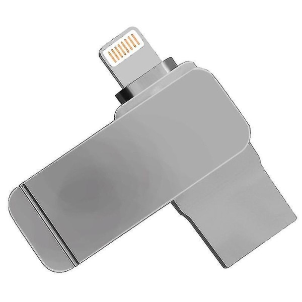 S28 2 in 1 128 GB Metal Twister USB 3.0 + 8-stifts flashdisk (grå)