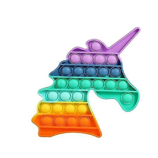 Unicorn Push Pop Pop Bubble Sensory Fidget Toy, Stress Reliever Silikon