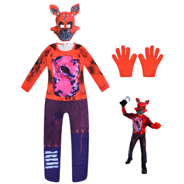 Foxy Fnaf Freddy's Bodysuit Anime Skräck Cosplay Kostym 140 120