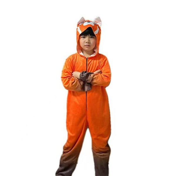 Kids Turning Red Cosplay Kostym Animal Red Panda Jumpsuit 110cm 130cm