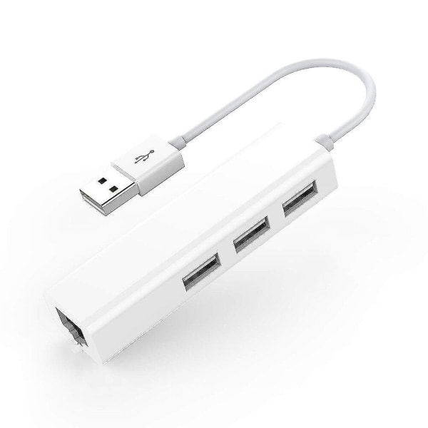 USB Hub Splitter med RJ45 LAN-adapter Laptop Ethernet Dock Network Extender för PC