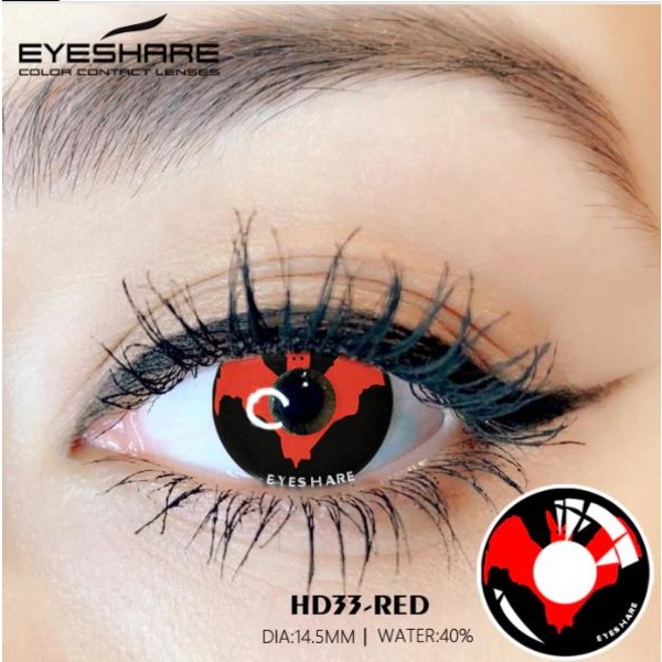 Kontaktlinser färgade linser halloween röda cosplay lins kontakt