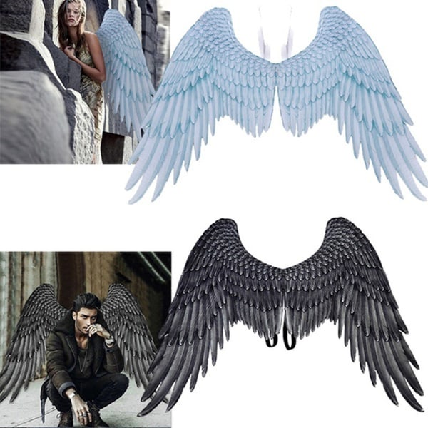 Cosplay Wing älskarinna Evil Angel Wings Halloween Kostymer Rekvisita White Black