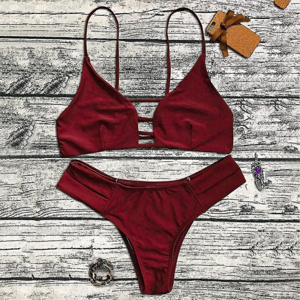 Sexig Dam Beach Bikini Badkläder Bandage Baddräkt Set Brazilian Bikini