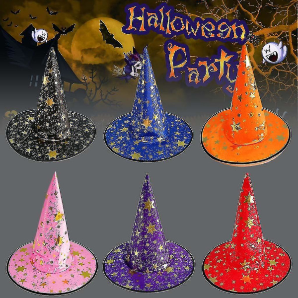 Halloween Bronzing Wizard Hat Huvudbonader Masquerade Peaked Cap Rekvisita